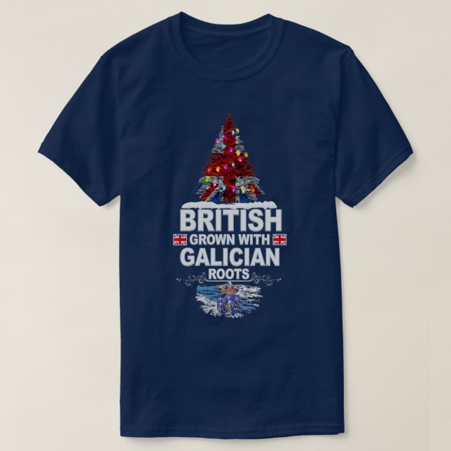 Camiseta Inglês Crescido com Raízes Galegas Presente para a (Frente do Design)