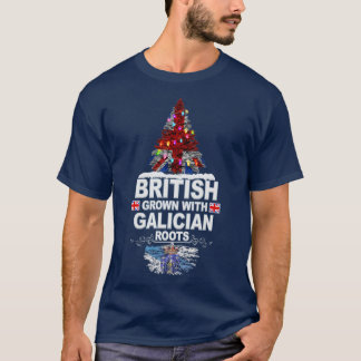 Camiseta Inglês Crescido com Raízes Galegas Presente para a
