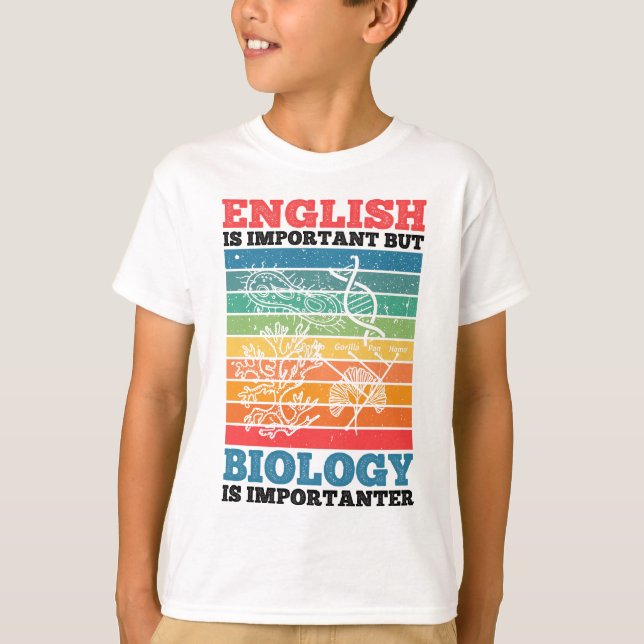 Camiseta Inglês É Importante, Mas Biologia É Importante (Frente)