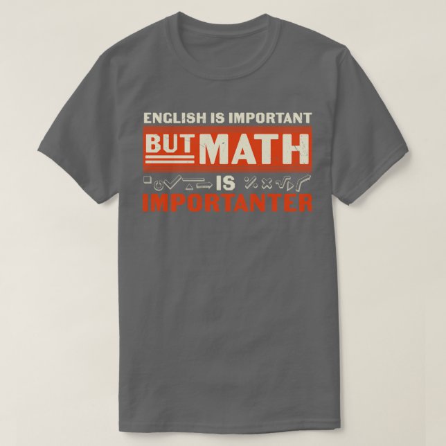 Camiseta Inglês é Importante, mas Matemática é Importante (Frente do Design)