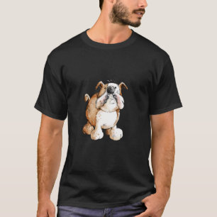 Camiseta Inglês engraçado Bulldog Cachorro Enrugado Cartoon