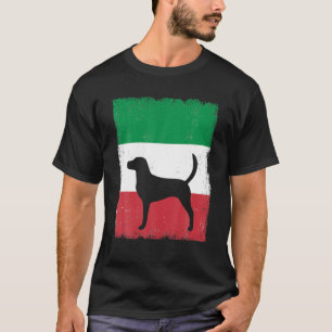 Camiseta Inglês Foxhound Dog Itália Bandeira Italiana Vinta
