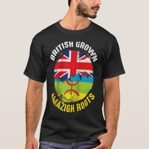 Camiseta Inglês Grown Amazigh Roots Flagages para Homens