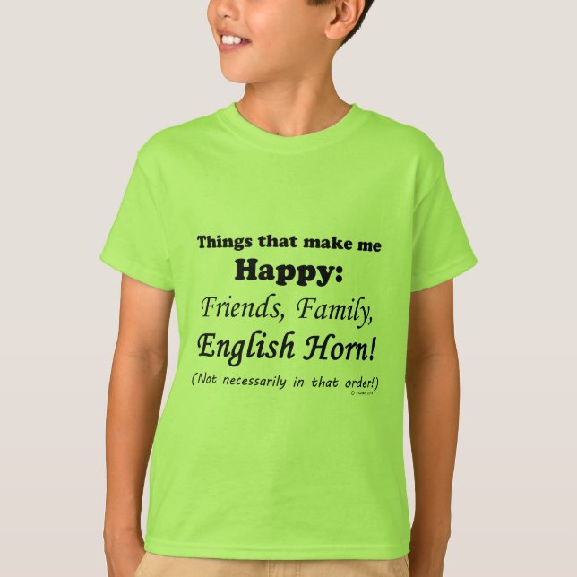 Camiseta Inglês Horn me faz feliz (Frente)