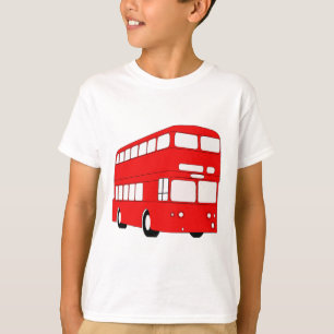 Camiseta Inglês, ônibus, foto de dois andares.