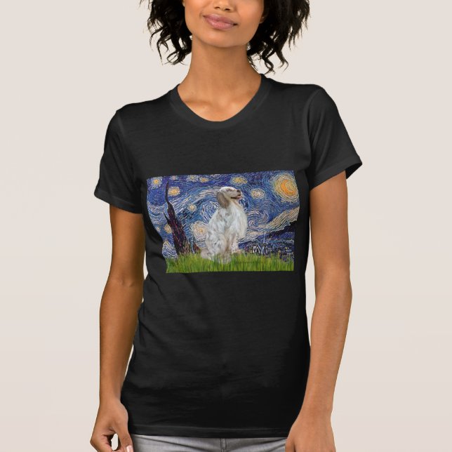 Camiseta Inglês Setter 1 - Starry Night (Frente)