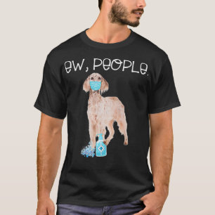 Camiseta Inglês Setter Ew Pessoas Dog Vestindo Uma Máscara