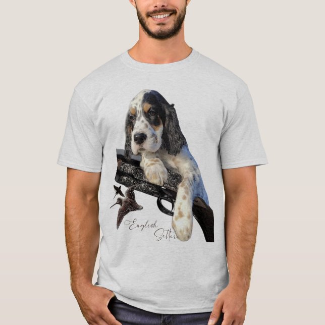 Camiseta Inglês Setter, fofinho de cachorrinho (Frente)