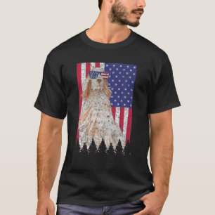 Camiseta Inglês Setter Patriotic Dog USA Orgulho Americano 