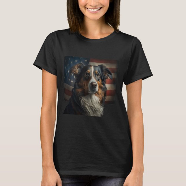 Camiseta Inglês Shepherd 4 de julho - Inglês Shepherd Us (Frente)