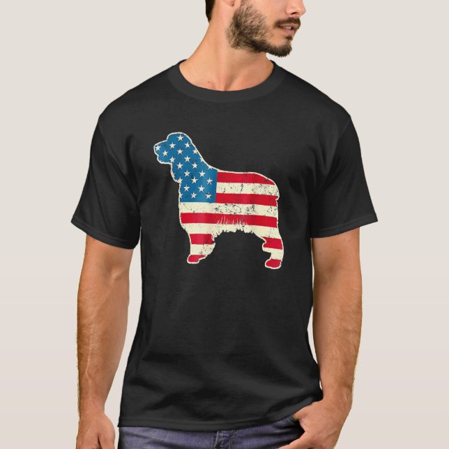 Camiseta Inglês Springer Spaniel 4 de julho Men Usa Ameri (Frente)