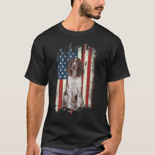 Camiseta Inglês Springer Spaniel American Flag Dog Men Wo