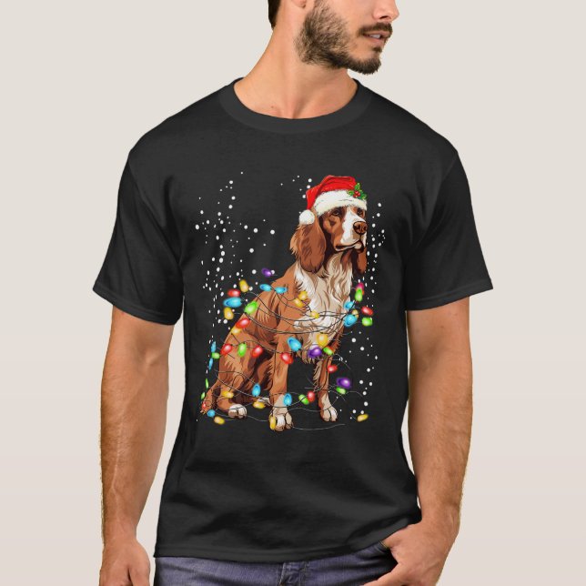 Camiseta Inglês Springer Spaniel Dog Voz de Natal Xmas (Frente)