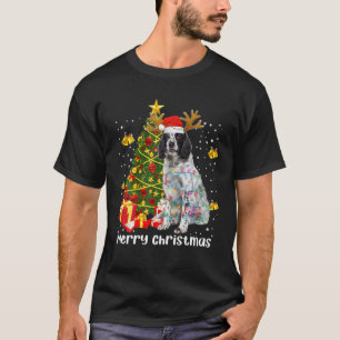 Camiseta Inglês Springer Spaniel Natal Lights Tree San