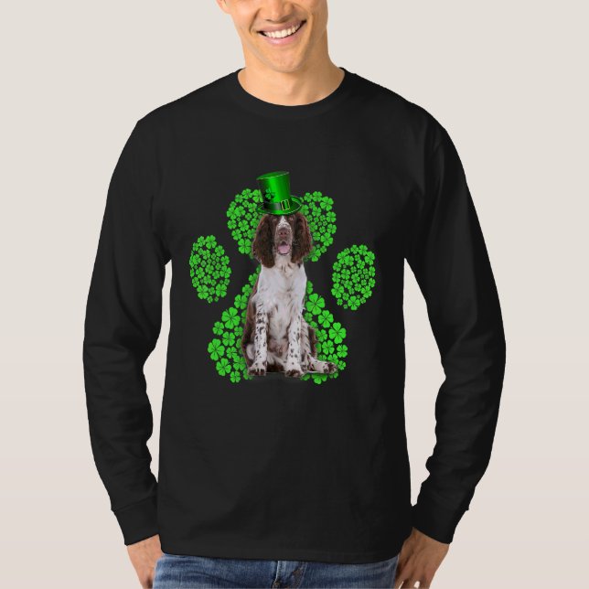 Camiseta Inglês Springer Spaniel Shamrock C Rua Patrick S D (Frente)