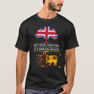 Camiseta Ingleses crescidos com Sri Lankan enraízam Sri