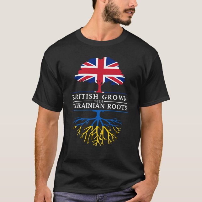 Camiseta Ingleses crescidos com ucraniano enraízam   (Frente)
