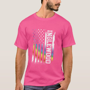 Camiseta Inglewood Estados Unidos afligiu Rainbow com US Fl