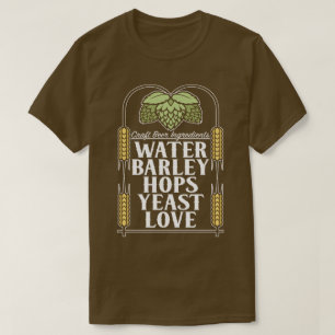 Camiseta Ingredientes da cerveja do artesanato que fabricam