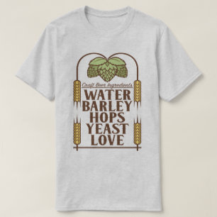 Camiseta Ingredientes da cerveja do artesanato que fabricam