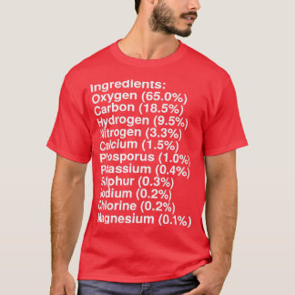 Camiseta Ingredientes Humanos Sujidade clássica