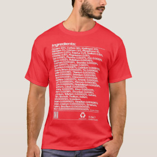 Camiseta Ingredientes Químicos Humanos Lista 1