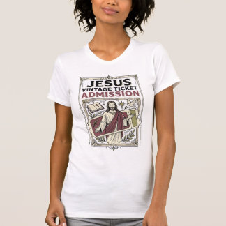 Camiseta Ingresso Jesus Vintage Admissão Jesus Vintage Tick