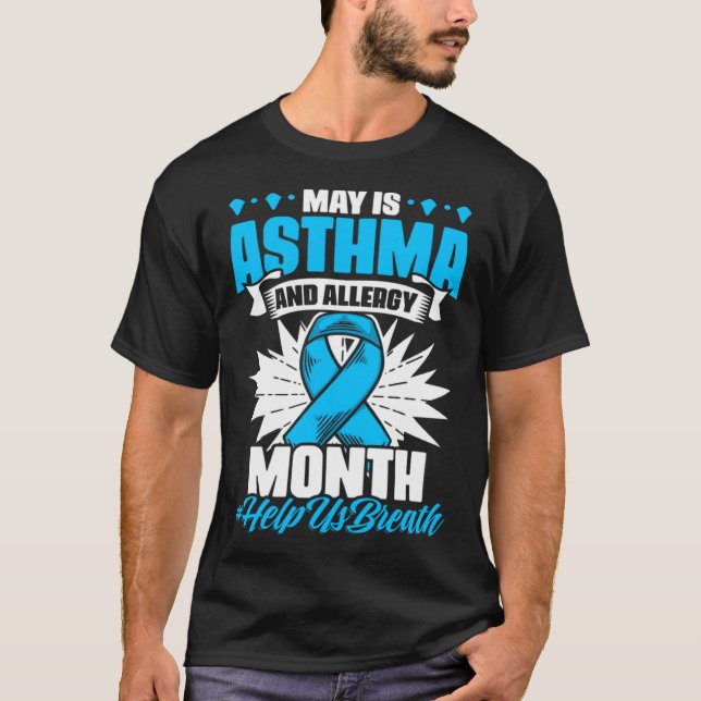 Camiseta Inhaler Respiratory May Is Asthma And Allergy Awar (Frente)