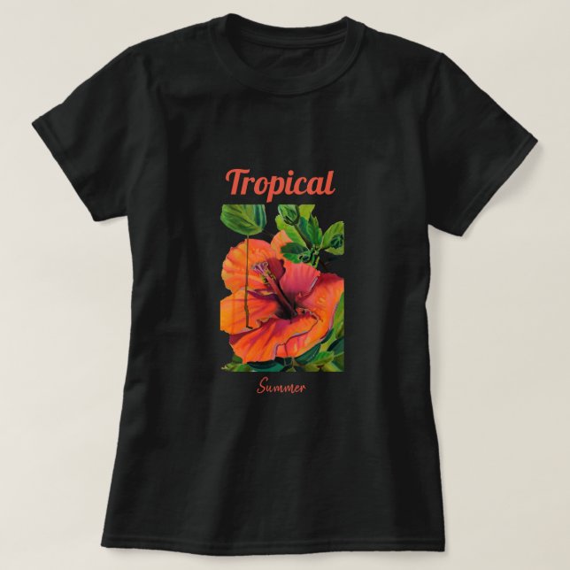 Camiseta Inibidor de laranja tropical de verão (Frente do Design)