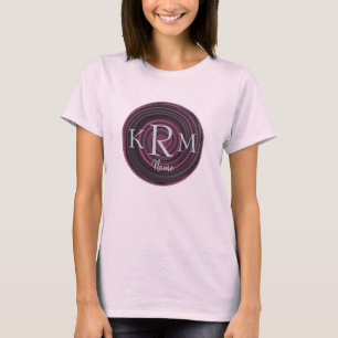 Camiseta Iniciais de Monograma com Redemoinhos de Ameixa Pe