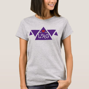 Camiseta Iniciais de Script Personalizados Triangulares Mul