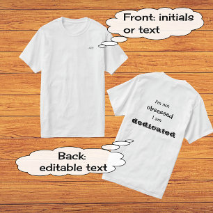 Camiseta Iniciais feitas sob encomenda citações dedicadas