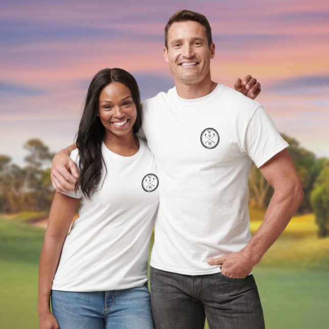 Camiseta Iniciais Monograma Clássico Golfe (Monogram Initials Classic Golf T-Shirt)