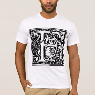 Camiseta Inicial decorativa "F" da letra