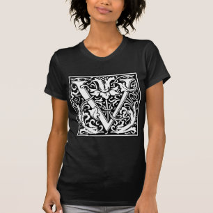 Camiseta Inicial decorativa "V" da letra