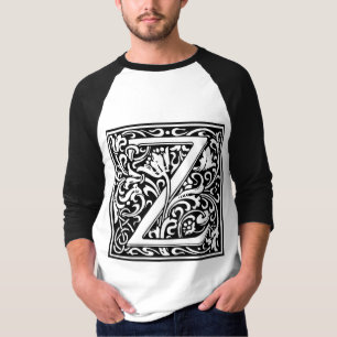 Camiseta Inicial decorativa "Z" da letra