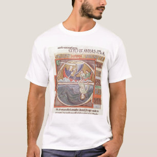 Camiseta Inicial "E" de Historiated que descreve Jonah