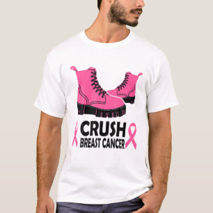 Camiseta Inicializações de Fita Rosa de Consciência do C