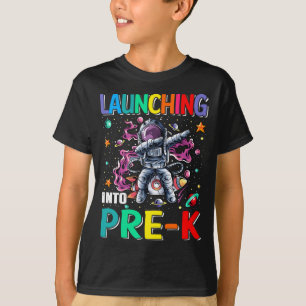 Camiseta Iniciando no Astronauta Espacial Rocket Pré-K 