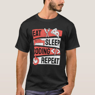 Camiseta Iniciar Programação do Programador de Repetição de