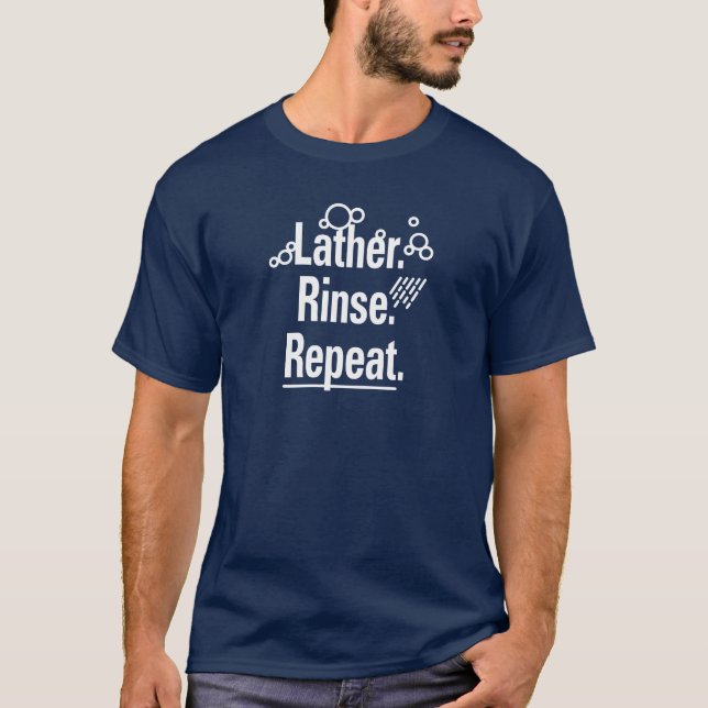 Camiseta Iniciar Repetir Texto Branco Gfx (Frente)