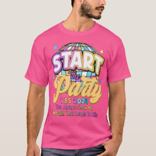 Camiseta Inicie A Bola De Disco Do Partido Vbs 2024 Mostre-