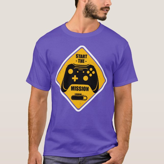 Camiseta Inicie a Missão de Jogos de Patch amigos vintage (Frente)