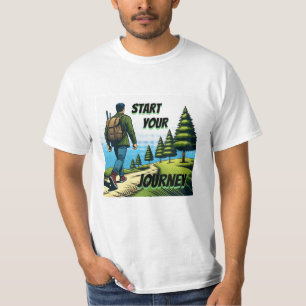 Camiseta Inicie Sua Jornada Caminhando em uma Trilha