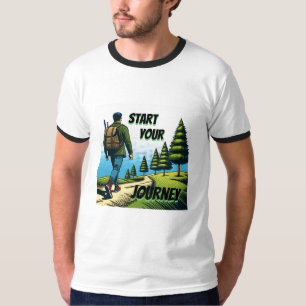 Camiseta Inicie Sua Jornada Caminhando em uma Trilha