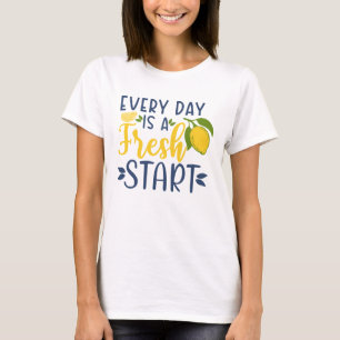 Camiseta Início Motivacional Diário de Limão Fresco Gráfico