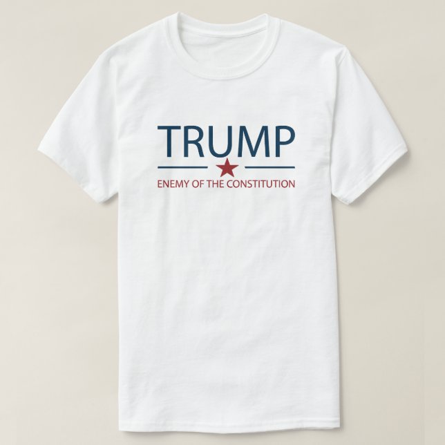 Camiseta Inimigo Idiota Da Constituição | Anti-Trump L (Frente do Design)
