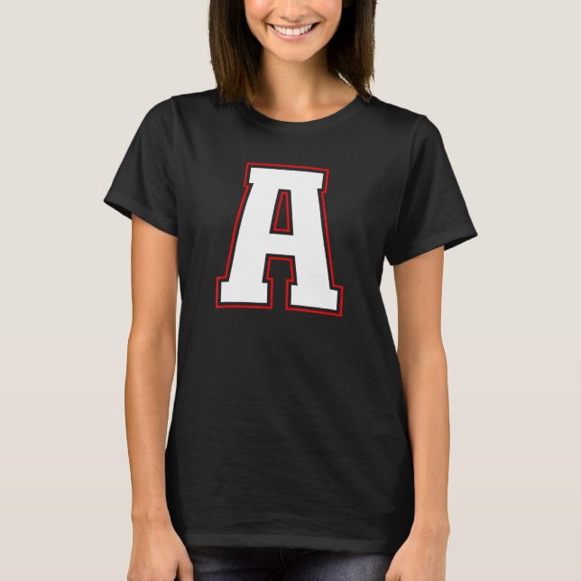 Camiseta Initial A Monogram A Letter A Capital Alphabet (Frente)