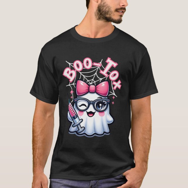 Camiseta Injetor de Enfermeiro Boo-tox Enchimento de Hallow (Frente)