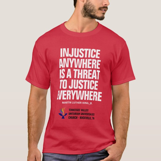 Camiseta Injustiça / Justiça Vermelho (Frente)